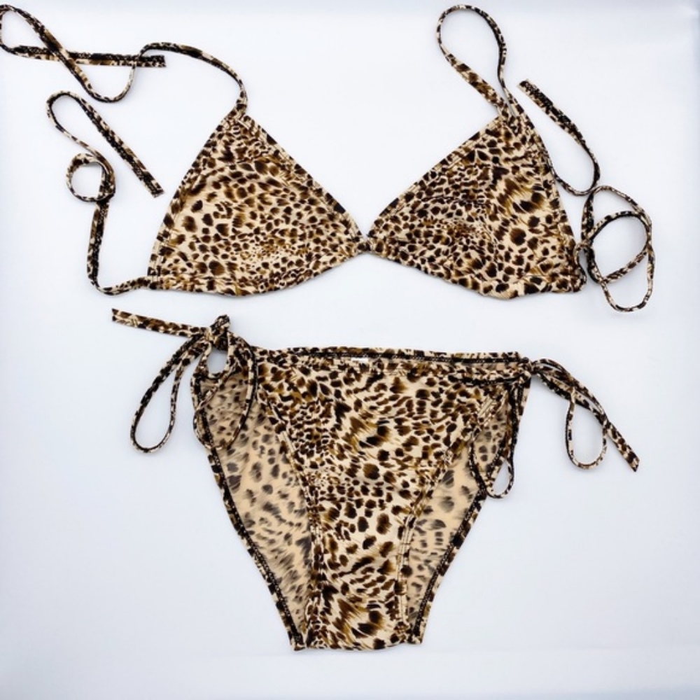 🙋🍍Classic String Bikini Sexy Leopard Cheetah OS